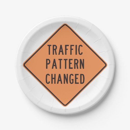 トラフィックパターン変更標識 ペーパープレート (正面)