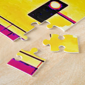 トラフィックライトフォトアートイエローピンクアドベンチャーグラード ジグソーパズル (側面)