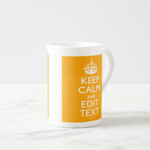 トラフィック黄色の保デコールCalmとテキスト ボーンチャイナマグカップ