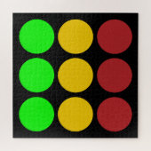 トラフィック・ライト前方の注意道路標識パターン ジグソーパズル (横)