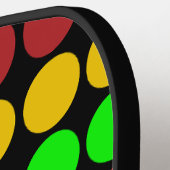 トラフィック・ライト前方の注意道路標識パターン ピックルボールラケット (左詳細)