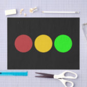 トラフィック・ライト前方の注意道路標識パターン 薄葉紙 (クラフト)