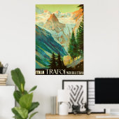 トラフィ~パソデッロステルヴィオ~ヴィンテージ旅行キャンバス ポスター (ホームオフィス)