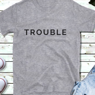 トラブおもしろいルカップルブラック文字TシャツHis Tシャツ