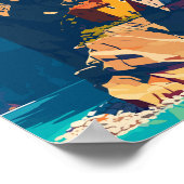 トラブゾンターキーヴィンテージ旅行イラストレーション ポスター (角)