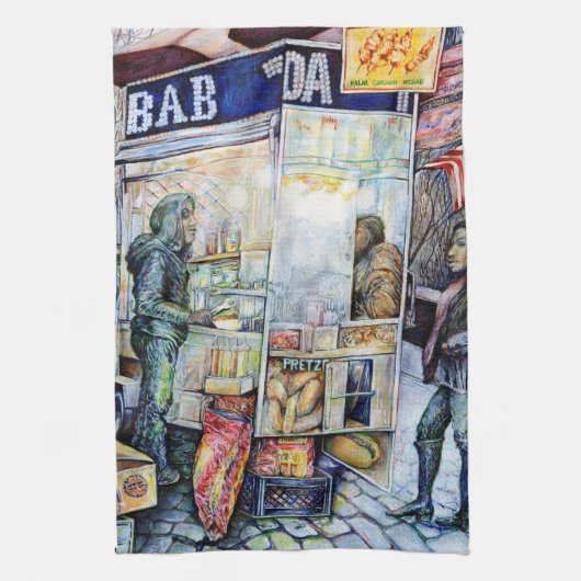 トラブルとトラブル キッチンタオル (縦)