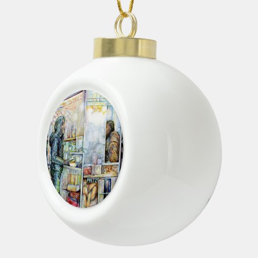 トラブルとトラブル セラミックボールオーナメント (右)