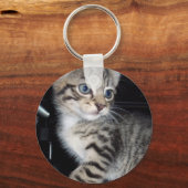 「トラブルのヒゲ – いたずら好きな虎猫子猫 キーホルダー (正面)