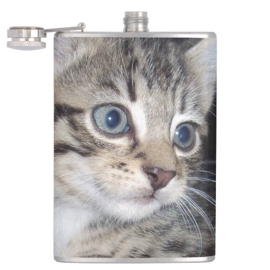 「トラブルのヒゲ – いたずら好きな虎猫子猫 フラスク (オープン)