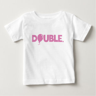 トラブルダブルおもしろいパパ息子の娘のマッチング ベビーTシャツ