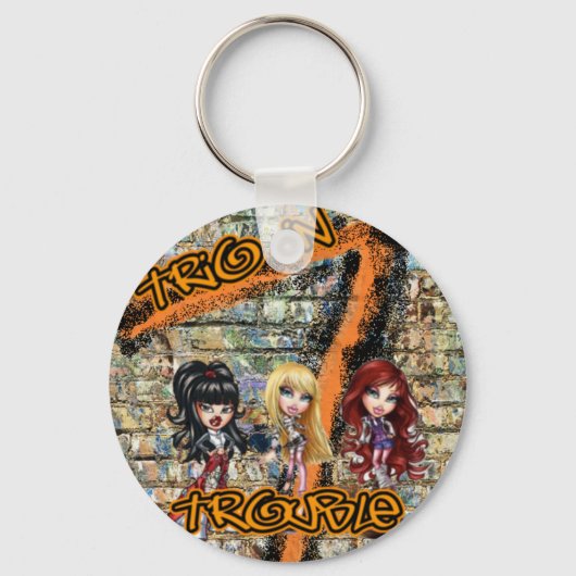 トラブル中のトリオKeychain2 キーホルダー (正面)