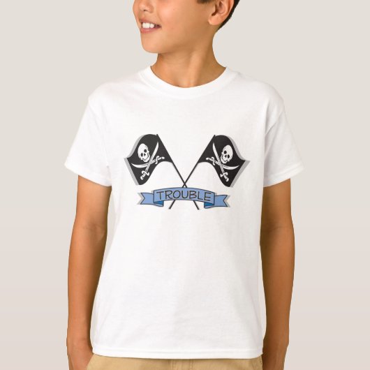 トラブル海賊フラグ Tシャツ (正面)