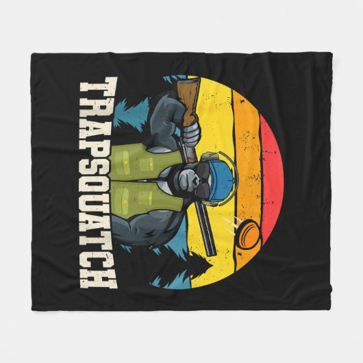 トラプスクアッチビグおもしろいフット粘土トラップ射撃、 発砲メン フリースブランケット (正面(横))