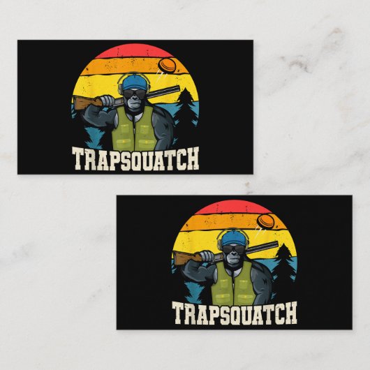 トラプスクアッチビグおもしろいフット粘土トラップ射撃、 発砲メン 名刺 (正面/裏面)