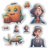 トラベおもしろいルステッカー収集 – 予測できなキャラクター シール (正面)