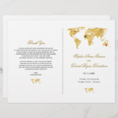 トラベエレガントル金ゴールドワールドマップ結婚式 プログラム (正面/裏面)