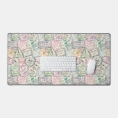 トラベカラフルルスタンプのパターン デスクマット (キーボード&マウス)