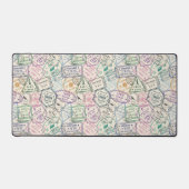 トラベカラフルルスタンプのパターン デスクマット (正面)