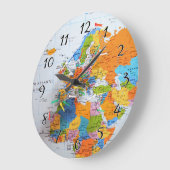 トラベカラフルルマップ ラージ壁時計 (傾斜)