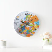 トラベカラフルルマップ ラージ壁時計 (ホーム)