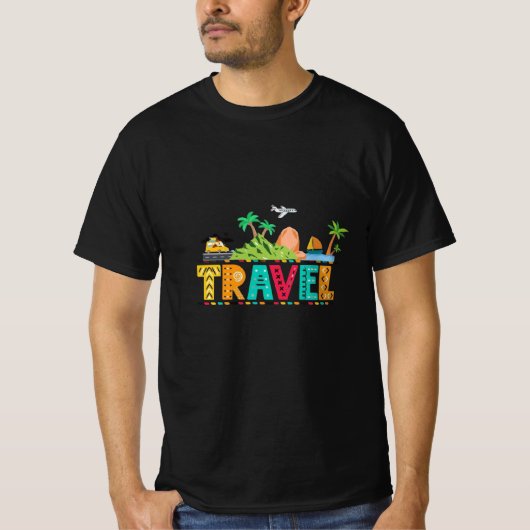 トラベカラフルルTシャツ – Adventure Awaits in Ever Tシャツ (正面)
