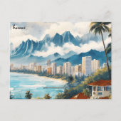 トラベクールル買ビーチヴィンテージマップHawaii Postcards ポストカード (正面)