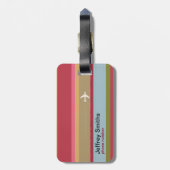 トラベストライプのル世界パーソナライズされた地図 ラゲッジタグ (裏面縦)