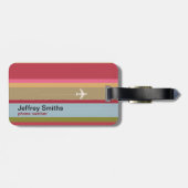 トラベストライプのル世界パーソナライズされた地図 ラゲッジタグ (裏面横)