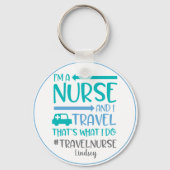 トラベパーソナライズされたルおもしろいナースキーチェーン キーホルダー (正面)