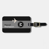 トラベパーソナライズされたルエレガントモノグモダンラム ラゲッジタグ (正面横)