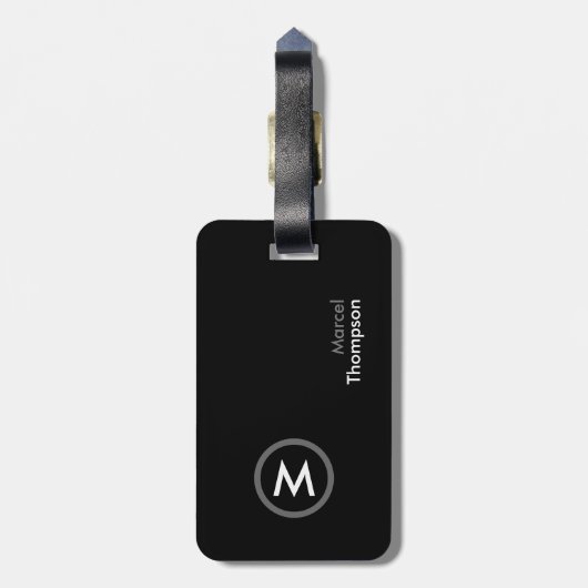 トラベパーソナライズされたルエレガントモノグモダンラム ラゲッジタグ (裏面縦)