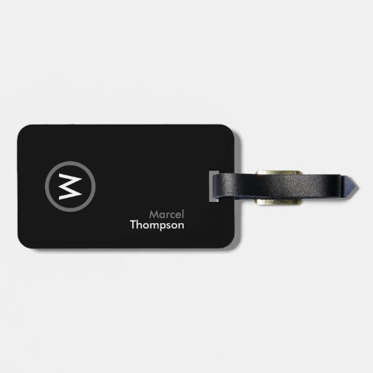 トラベパーソナライズされたルエレガントモノグモダンラム ラゲッジタグ (裏面横)