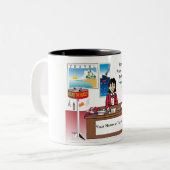 トラベパーソナライズされたルエージェント – 女性マンガ ツートーンマグカップ (正面左)