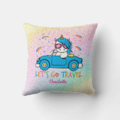 トラベパーソナライズされたルユニコーン装飾用クッション クッション (裏面)