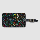 トラベパーソナライズされたル。カラフル名カスタム。 ラゲッジタグ (正面横)