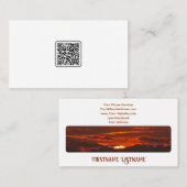 トラベミニマルルエージェント空ビーチサンセットQR-Code 名刺 (正面/裏面)