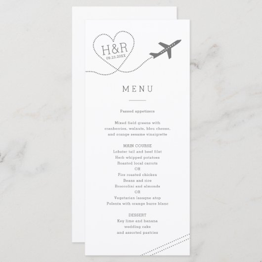 トラベミニマルルモダンテーマ先結婚式 メニュー (正面/裏面)