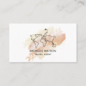 トラベモダンルエージェント世界地図の飛行機の休暇 名刺 (正面)