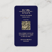 トラベモダンルプランナー金ゴールドワールドマップミッドナイトブルー 名刺 (裏面)