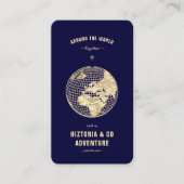 トラベモダンル機関金ゴールドグローブミッドナイトブルー 名刺 (正面)