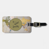 トラベモノグラムのルマップのアドレパーソナライズされたス ラゲッジタグ (正面横)