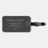 トラベラーウッドワールドマップブラックモノグラムの名 ラゲッジタグ (裏面横)