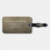 トラベラーエレガントブラウンとブラックレザーモノグラム ラゲッジタグ (裏面横)