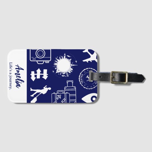 トラベラーズトラベル引用文グッドトリップカスタムギフト ラゲッジタグ (正面横)