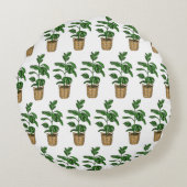 トラベラーズパーム手描き植物 ラウンドクッション (裏面)