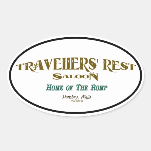 トラベラーズレストサルーン 楕円形シール (正面)