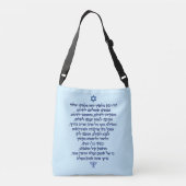 トラベラーズ祈りの言葉オンヘブライブルースタイリッシュ文字 クロスボディバッグ (裏面)