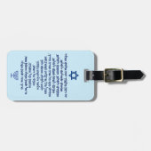 トラベラーズ祈りの言葉オンヘブライブルースタイリッシュ文字 ラゲッジタグ (正面横)