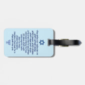 トラベラーズ祈りの言葉オンヘブライブルースタイリッシュ文字 ラゲッジタグ (裏面横)