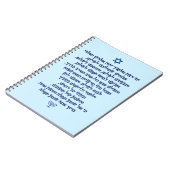 トラベラーズ祈りの言葉オンヘブルスタイリッシュブルー文字 ノートブック (左側)